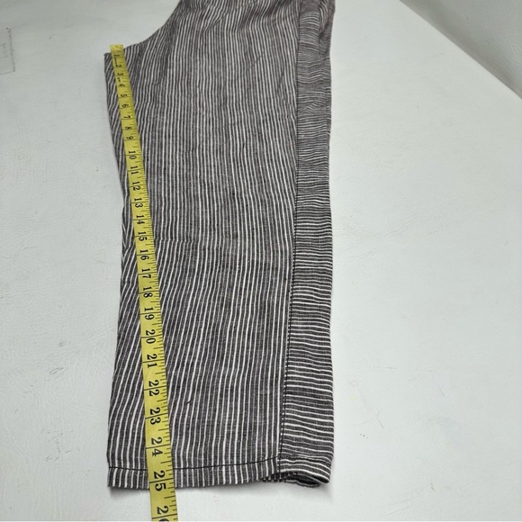 ANTHROPOLOGIE HEI HEI FRANCOISE STRIPED LINEN CROP PANTS BROWN WHITE small - Picture 9 of 11